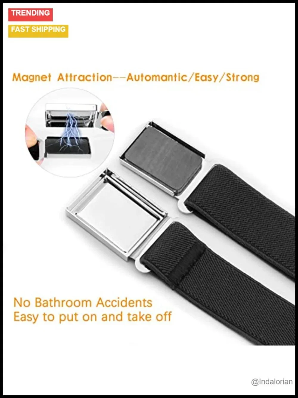 Kids Adjustable Magnetic Belt Elastic Buckle Back to School